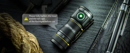 Sofirn Mini SC13 SST40 LED 1300lm Tactical 18350 Rechargeable Flashlight 6000K Keychain Light with Magnetic