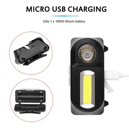 Outdoor Head Lamp Strong Light Cobled Multi Function Headlight USB Charging Head Mounted Flashlight Outdoor Night Fishing