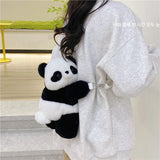 Backpacks Cute Cartoon Animals Shoulder Bags Stuffed Panda Phone Bags Children School Bags Girls Birthday Gift