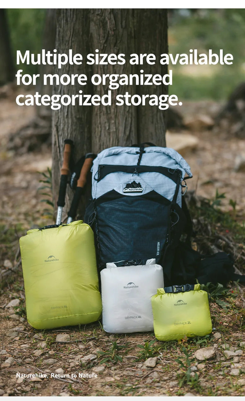 Naturehike Rolled Storage Bag Outdoor Travel Hiking Lightweight Waterproof Vacuum Compression Dispenser Bags Portable Organizer