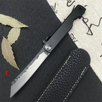 Higonokami Japanese High Quality Mini Pocket Folding Knife VG10 Damascus Steel Copper Handle Outdoor Hunting Fruit Cutting Tool