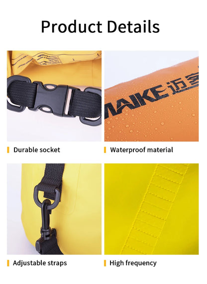Maike Dry Bags Waterproof Bag for Women Men 5L/10L/15L Swimming Rafting Kayaking River Trekking Waterproof Dry Bag Backpack