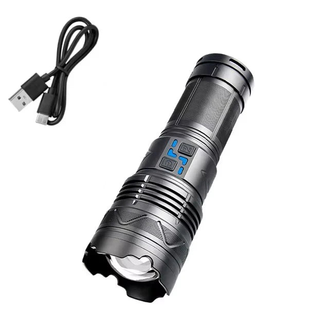 20000LM Super Bright Tactical Flashlight 100W GT60 Long Range Powerful LED Torch USB Rechargeable Using 4 181350A Batteries
