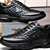 Men’s Casual Leather Sneakers – Wear-Resistant, Breathable Outdoor Training & Trekking Shoes