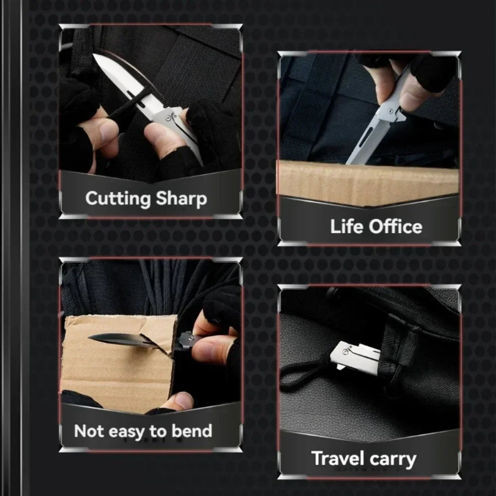 2026 New stainless steel folding fruit knife for home peeling outdoor convenient folding knife express delivery unboxing