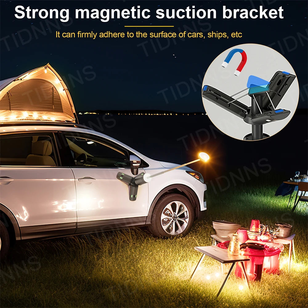 10000mAh Camping Light USB Rechargeable LED Emergency Lamp Outdoor Portable Lanterns with Magnetic Flashlight for BBQ Tents