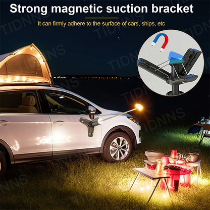 10000mAh Camping Light USB Rechargeable LED Emergency Lamp Outdoor Portable Lanterns with Magnetic Flashlight for BBQ Tents