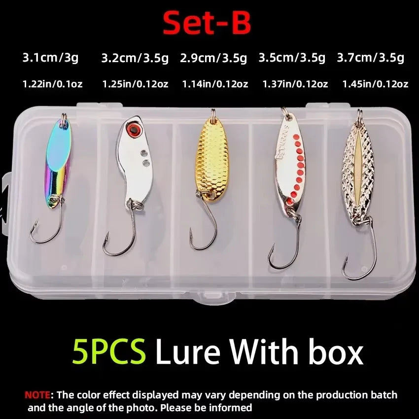5pcs/lot Wobbler Lures 3g/10g/15g Metal Vib Fishing Lure Set Sinking Hard Metal VIB Sea Fishing Lures Artificial Pesca Bait