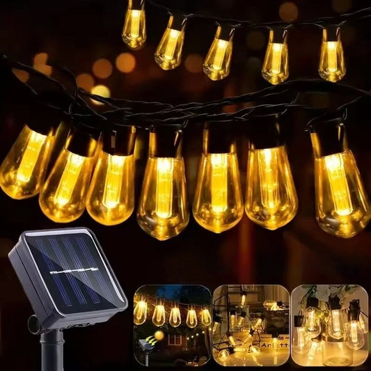 Solar Bulb String Lights – Waterproof Retro Garden Lights
