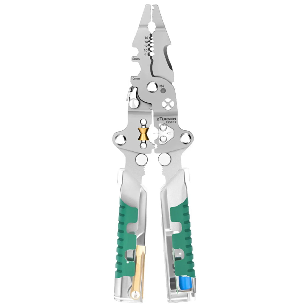 Multi-function Wire Stripping Plier Foldable Voltage Testing Cable Cutter for Cutting Stripping Crimping Wires Electrician Plier