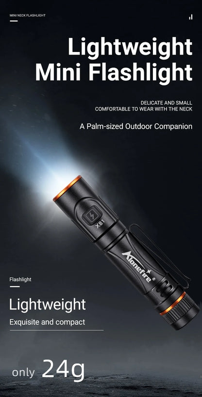 EDC Mini High Bright Pen Flashlight USB Rechargeable Magnet Small Pocket Torch Outdoor Camping Hiking Emergency Lighting Light