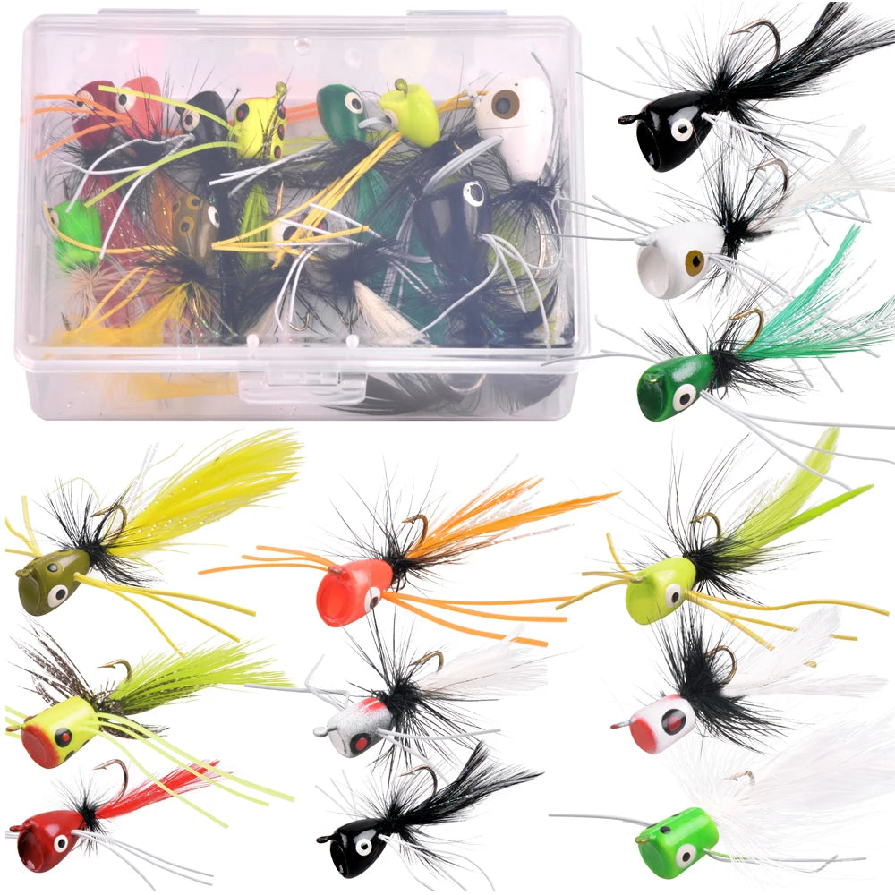 Foam Popper Flies for Bass and Bluegill (12 or 36 Pack)