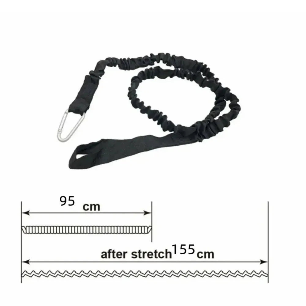Elastic Kayak Paddle Leash & Fishing Rod Holder – Stretchable Coiled Safety Rope with Carabiner for Canoe, Rowing & Boat Accessories