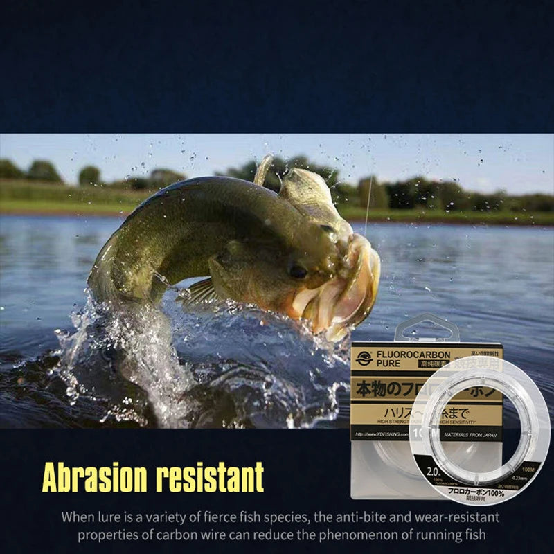 ZUKIBO 99% Fluorocarbon Fishing Line 100m