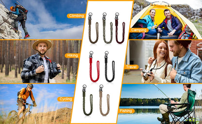 Heavy Duty Braided 550 Paracord Neck Lanyard Keychain Survival Parachute Rope Lanyard Necklace HK Clip Key Ring Outdoor Tools