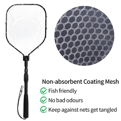 Soft Rubber Mesh Fly Fishing Landing Net