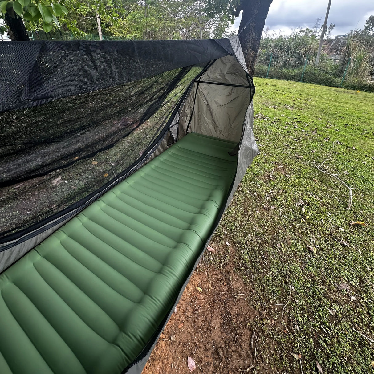Lightweight Camping Hammock Tent with Mosquito Net Canopy Backpacking Travel Bed Includes Trees Perfect for Hiking Outdoor Use