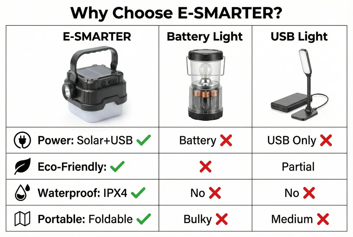Solar Powered Camping Lantern with Ultra Long Battery Life for Outdoor Tent Emergency Lighting Home Use