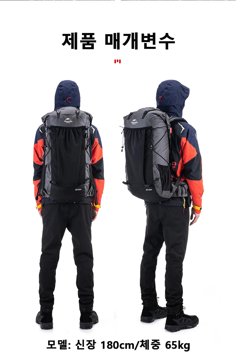 Naturehike Camping Backpack 60+5L Large Capacity Waterproof Climbing Bag Ultralight Travel Man Backpack Outdoor Hiking Backpack