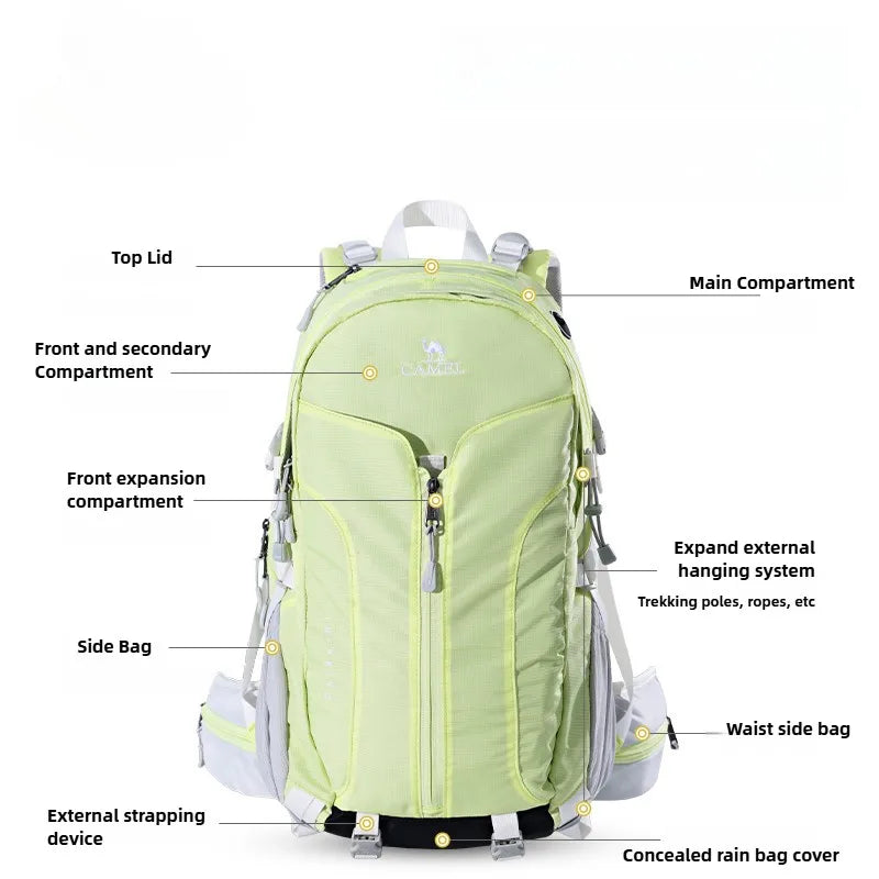GOLDEN CAMEL Waterproof Mountaineering Bags Unisex Hiking Backpacks Travel Large Capacity Backpack Student Schoolbag Lightweight