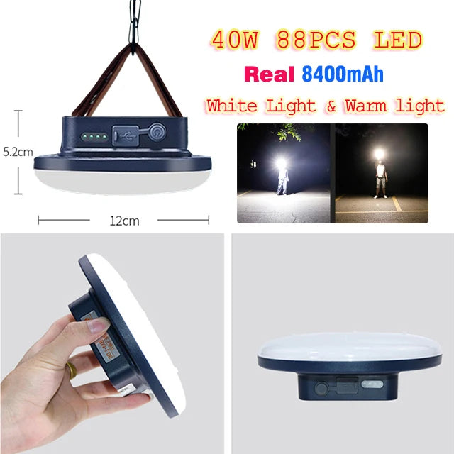 13500maH 60W Rechargeable LED Camping Lantern with Magnet Strong Light Portable Flashlights Tent Lights Work Repair Lighting