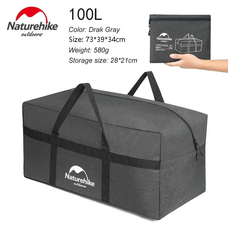 Naturehike Storage Bags 45L 100L Large Capacity Folding Durable Bags Travel Bag for Family Camping Outdoor Activities