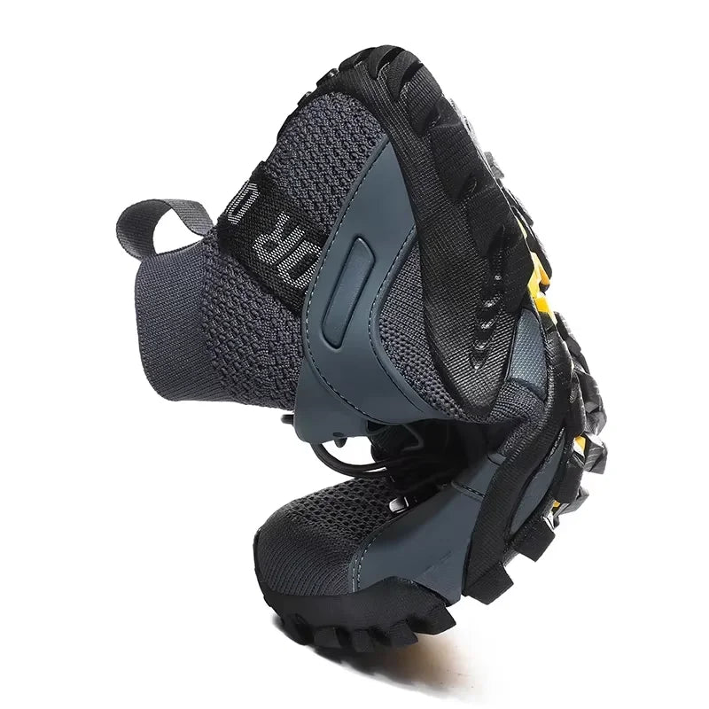 Men’s Wading Hiking Sneakers – High-Top Slip-Resistant Outdoor Fishing Boots, Breathable Mesh Ankle Shoes