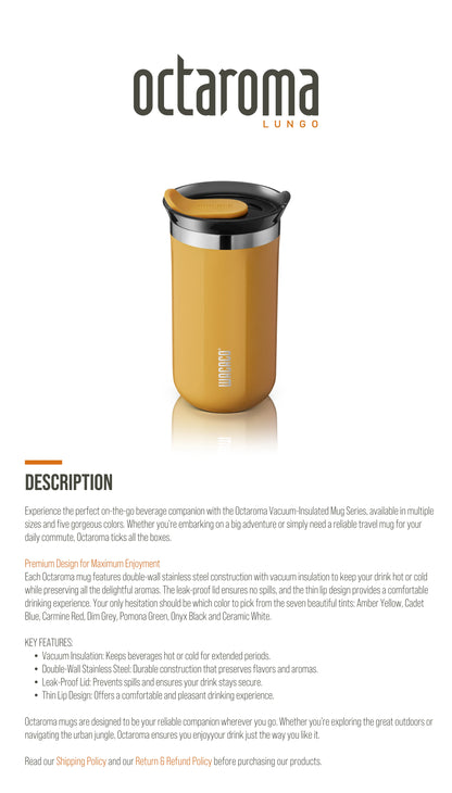 WACACO Octaroma Vacuum Insulated Coffee Mug, Double-wall Stainless Steel Travel Tumbler, 6/10/15 Fl Oz, Thermo, Valentines Gift