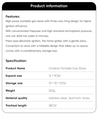TARKA Camping Gas Stove 5800w 3 Head Gas Burner Tourist Strong Fire Furnace Climbing Hiking Equipment Picnic Kitchen Cookware