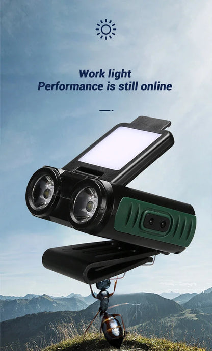 Sensor COB LED Headlamp Cap Clip Light USB Rechargeable Head Flashlight Built-in Battery Headlight Led Head for Fishing Camping
