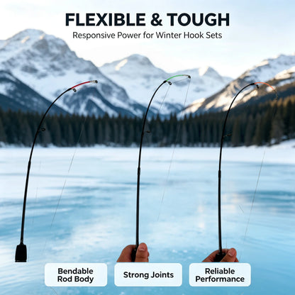 Mini Telescopic Ice Fishing Rod with 3 Tips
