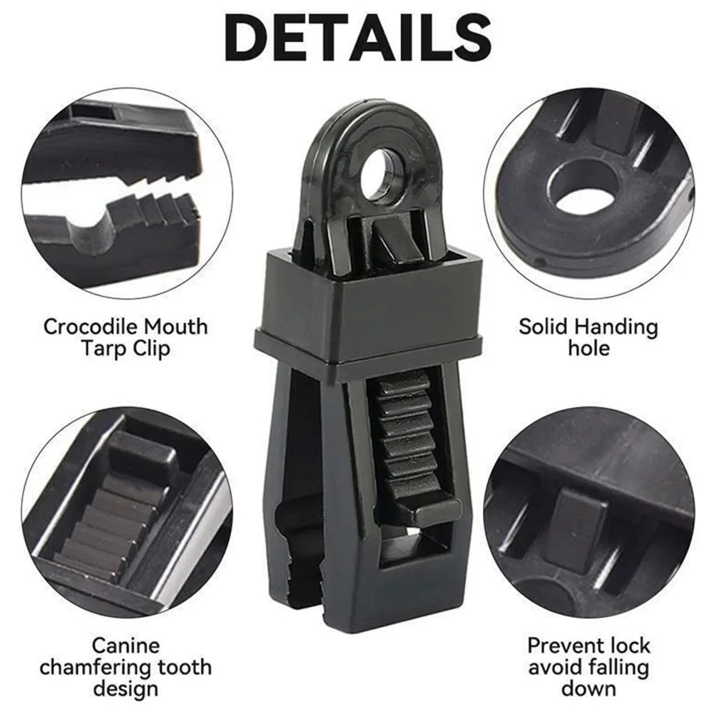 1PC Tent Canopy Clip Tarpaulin Holder Fixed Clips Outdoor Camping Tent Hook Wind Rope Clamp Awning Climbing Hiking Accessories