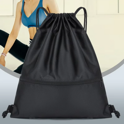 HOMEFISH Men Women Lightweight Drawstring Bag, Sports Fitness Outdoor Leisure Backpack with Zipper