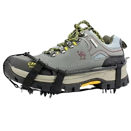 1 Pair M L Crampons Shoes Cover 24 Teeth Anti-Slip Ice Grips Gripper Shoes Boot Hiking Ice Climbing Shoe Spikes Climbing Chain