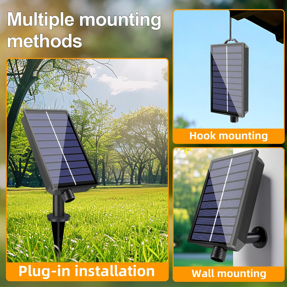 Solar Globe LED String Lights G40 Patio Light USB Recharger 8 Light Modes Remote Control Garden Solar Weatherproof Hanging Light