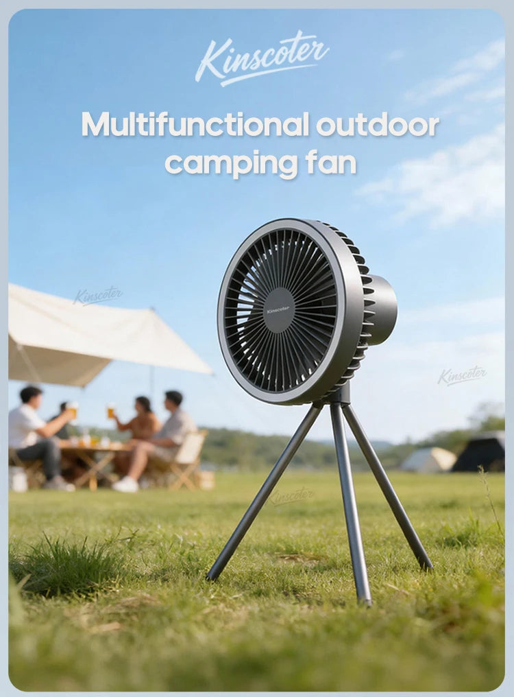 10000mAh 4000mAh Camping Fan Rechargeable Desktop Portable Circulator Wireless Ceiling Electric Fan with Power Bank LED Lighting