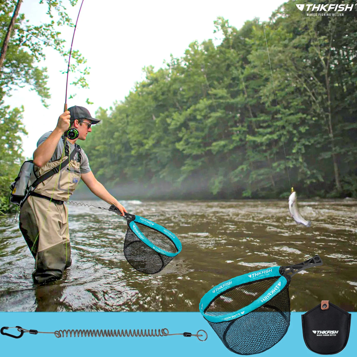 THKFISH Folding Fly Fishing Landing Net