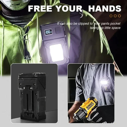 MINI USB Rechargeable LED Flashlight Portable Tail Magnet Flashlight Super Bright Camping Lantern Side COB Emergency Light