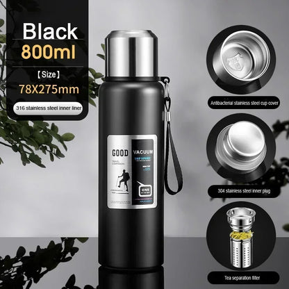 Large Capacity Cold Thermal Thermos Tumbler Stainless Steel Insulated Tea Coffee Water Bottle Insulation Flask Pot Travel Mug