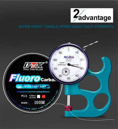 FTK Fluorocarbon Fly Fishing Line 100m