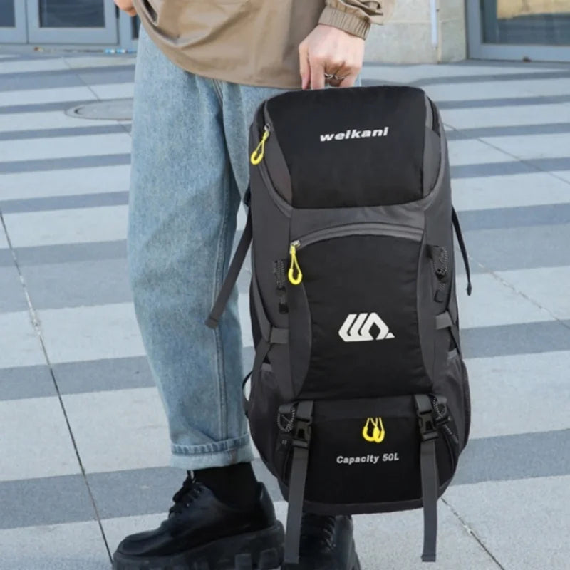 50L Travel Backpack Camping Hiking Rucksack Waterproof Outdoor Climbing Mountaineering Trekking Bag for Men Women Luggage