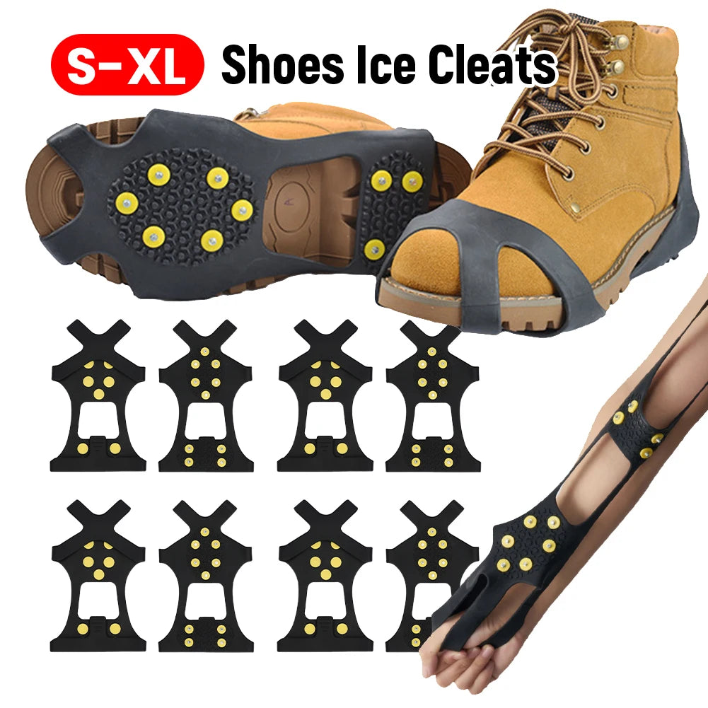 10-Teeth Anti-Slip Crampons | Ice & Snow Cleats for Walking, Hiking & Climbing