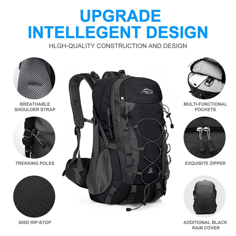 Hiking Storage Backpack Sturdy 40 Liter Bag Travel Tactical Backpack Trekking Backpack Mountaineering Hiking Camping Backpack
