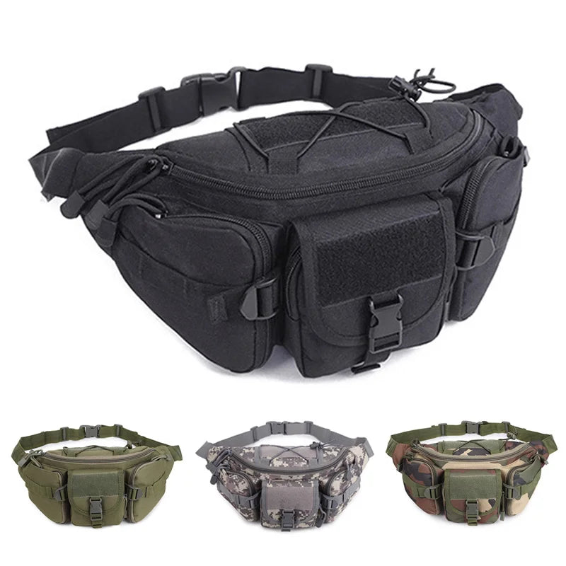 HOMEFISH Outdoor Waist Bag Men's Tactical Waterproof Molle Camouflage Hunting Hiking Climbing Nylon Mobile Phone Belt Pack