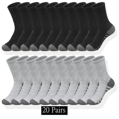 10/20/30 Pairs Men's Classic Crew Socks Unisex Sports Socks for Men Running Basketball Anti-slip Outdoor Breathable Man Socks