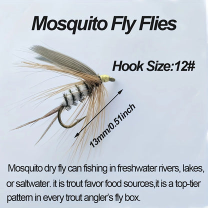 Mosquito Dry Flies (12 Pack)