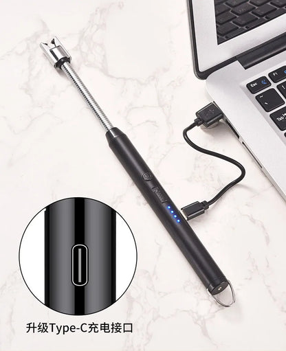 Household portable storage kitchen lighter, windproof arc pulse ignition gun, USB electronic lighter