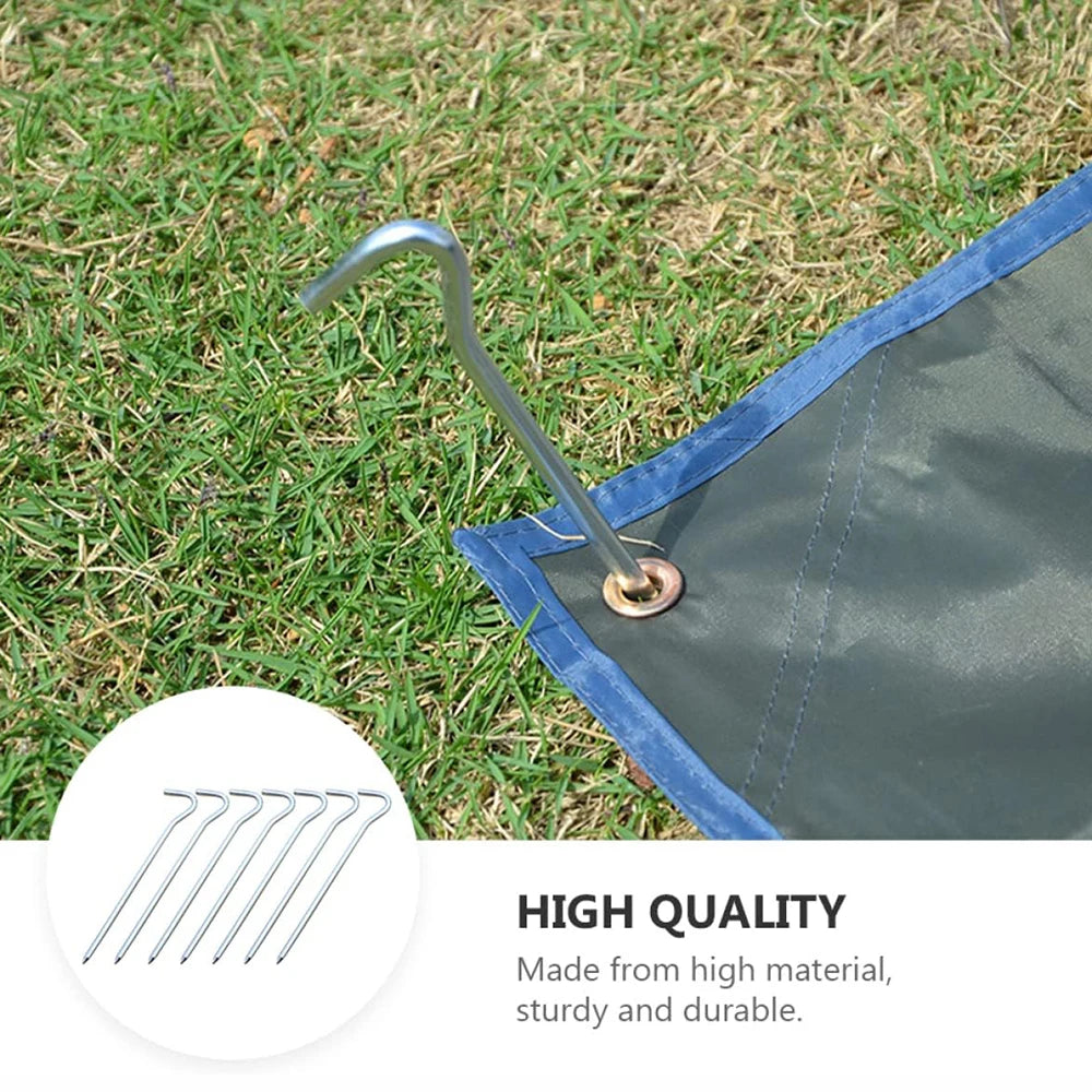 10 Pack Tent Pegs, Ropes and Hammer Set with Storage Bag, Heavy-Duty Aluminum Tent Stakes Floor Nails for Tent, Tarp, Canopy