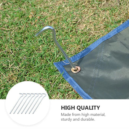 10 Pack Tent Pegs, Ropes and Hammer Set with Storage Bag, Heavy-Duty Aluminum Tent Stakes Floor Nails for Tent, Tarp, Canopy