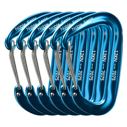 6PCS 12kN Aluminum D Ring Carabiners Heavy Duty Hook Lightweight Outdoor Camping Hiking Clips Buckle Set for Backpack Gear